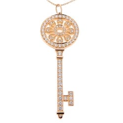 Tiffany 750PG Petalky Diamond Women's Necklace 750 Pink Gold