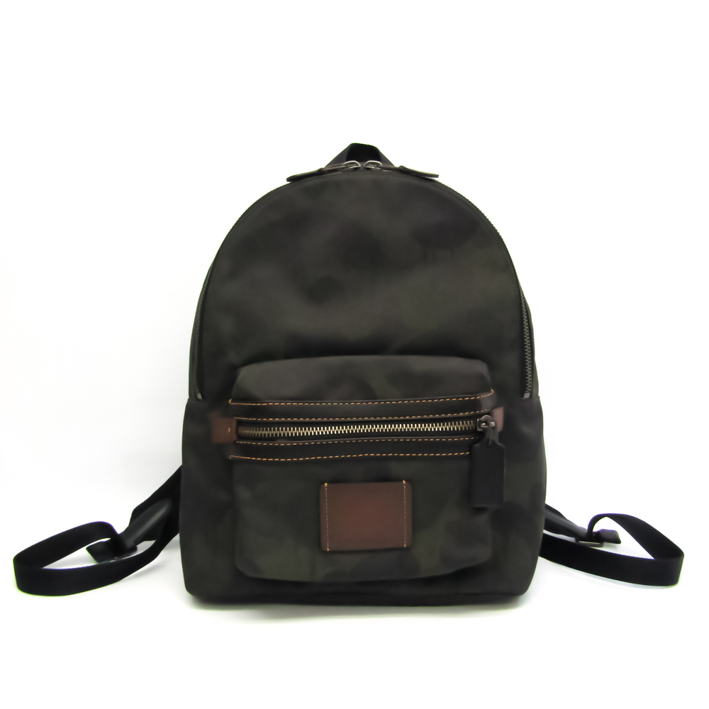 Shop Louis Vuitton Plain Leather Khaki Logo Backpacks by Mint