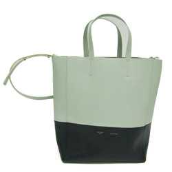 Celine Vertical Cabas Small Women's Leather Tote Bag Black,Light Green