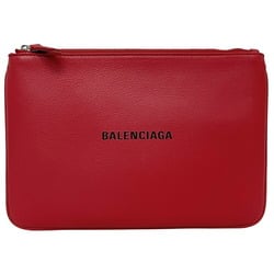 Balenciaga Pouch M Red Black Everyday 551992 Leather BALENCIAGA Clutch Bag Mini