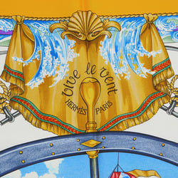 HERMES Hermes Carre 90 Vive le ven Wind Blow Yellow Rudder Ship Scarf Muffler