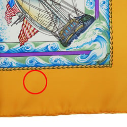 HERMES Hermes Carre 90 Vive le ven Wind Blow Yellow Rudder Ship Scarf Muffler