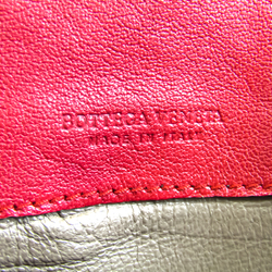 Bottega Veneta Intrecciato Women's Leather Long Wallet (bi-fold) Red Color