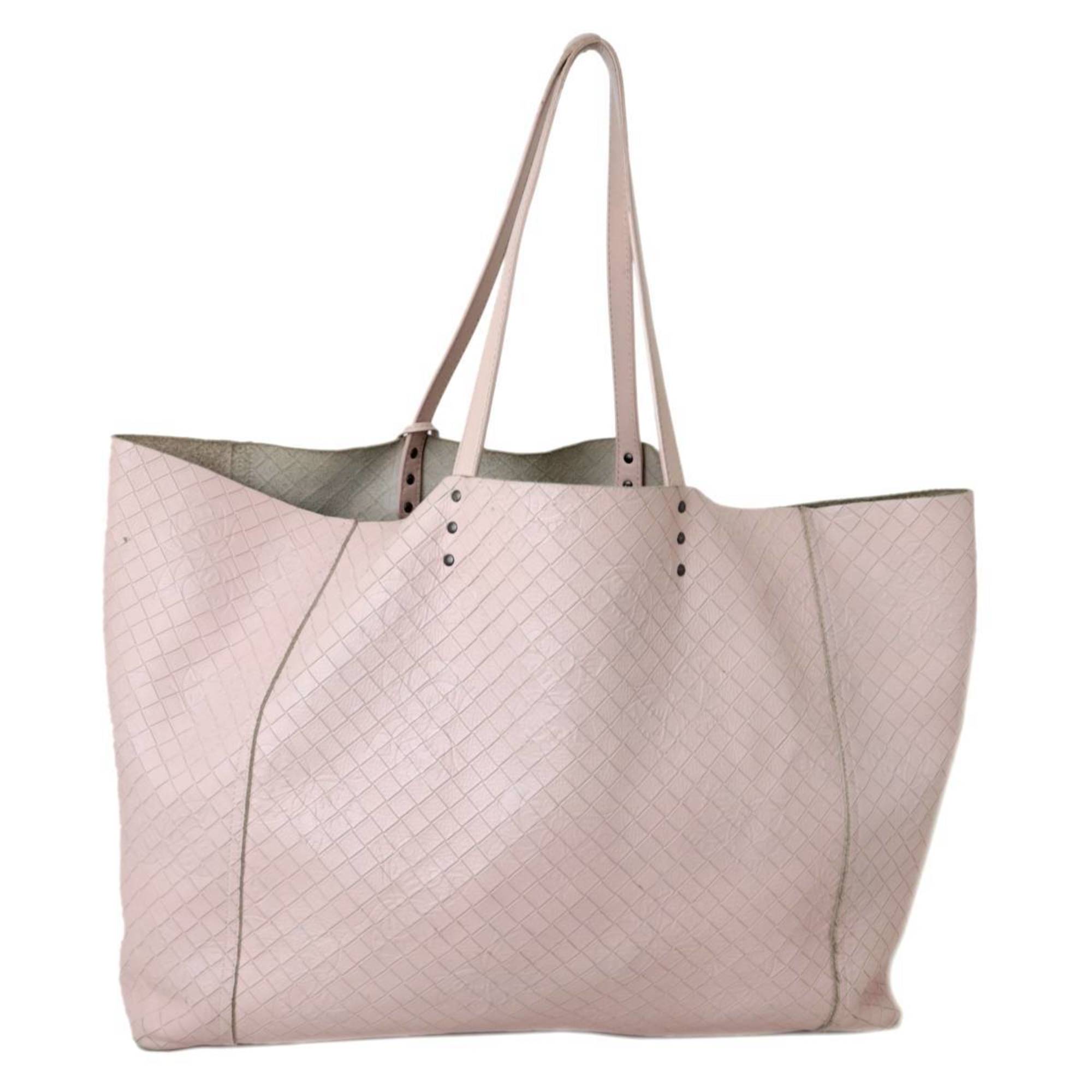 Bottega Veneta Leather Tote Bag Pink