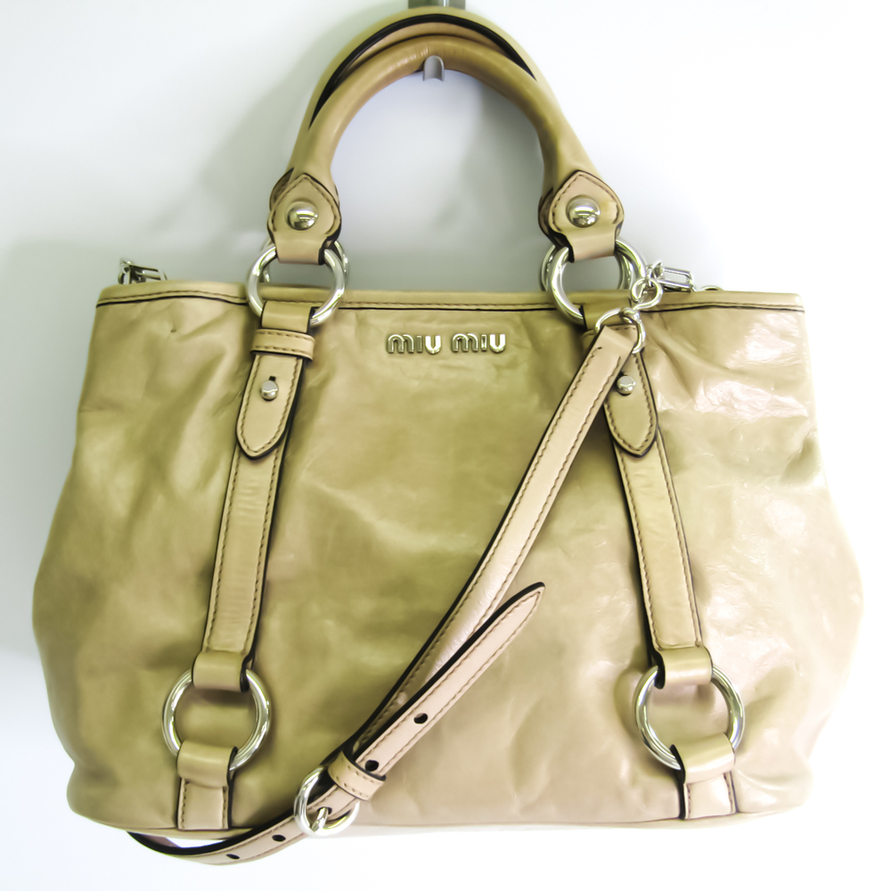 Women's Leather Shoulder Bag by Miu Miu