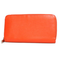 LOUIS VUITTON Louis Vuitton Long Wallet Epi Zippy M60310 Orange Pimon Women's Men's Leather