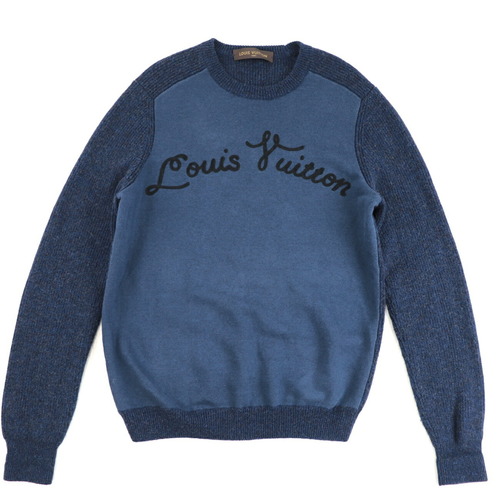 Men's Louis Vuitton LV Black Cotton Knit Sweater Pullover Hoodie Size  XL
