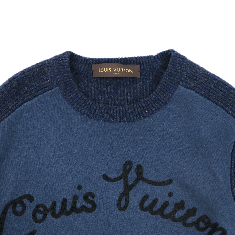 Louis Vuitton 13AW Embroidery Camel Knit Sweater Men's Navy L