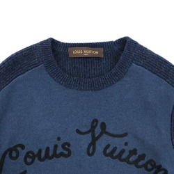Louis Vuitton 13AW Embroidery Camel Knit Sweater Men's Navy L Cashmere  Blend