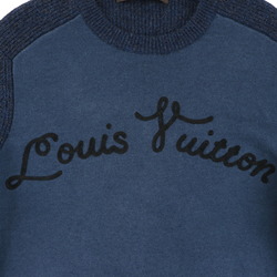 Louis Vuitton Sweater Men's Navy Monogram Crew Neck Cashmere