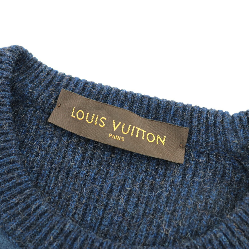 Louis Vuitton 13AW Embroidery Camel Knit Sweater Men's Navy L Cashmere  Blend
