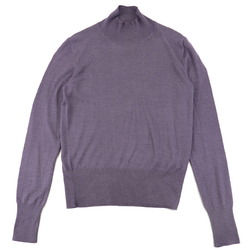 Hermes 08AW High Neck Cashmere Rib Knit Sweater Women's Purple 40 Silk