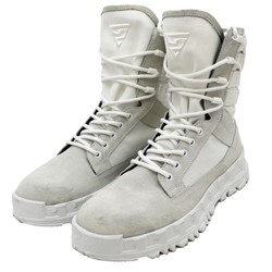 Versace Greca High Cut Sneakers Mens Gray White 42