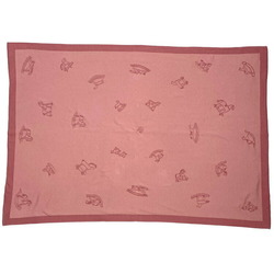 Hermes Kneeling Pink Red Adada Cotton HERMES Horse Pattern Rocking Ladies Blanket Size