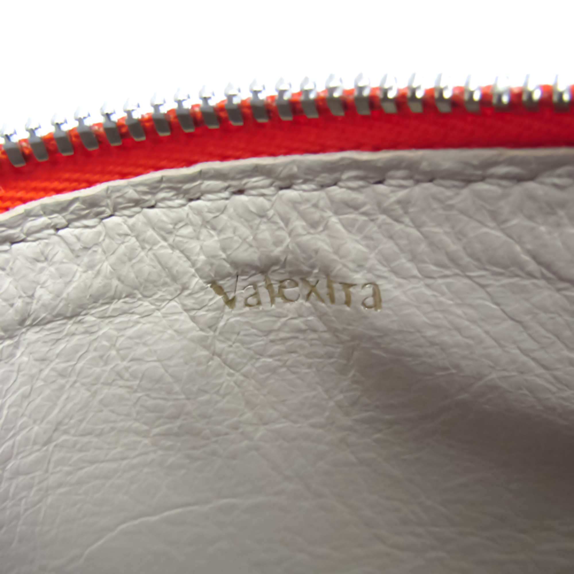 Valextra V2L14 Unisex Leather Pouch Orange
