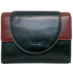 Loewe Clutch Bag Green Red Leather Calf LOEWE Flap Ladies Adult