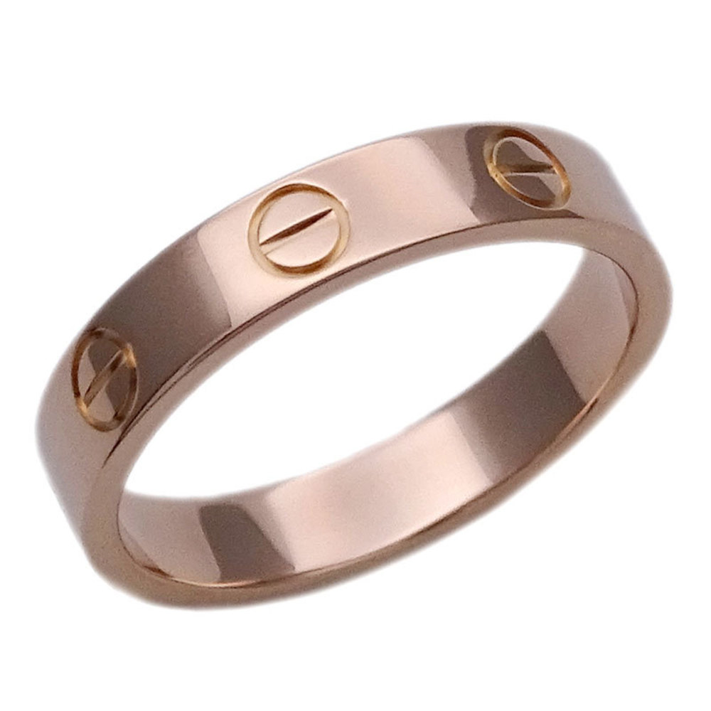 Cartier Ring Women's Pink Gold 750PG Mini Love Size 51 Approx. 11
