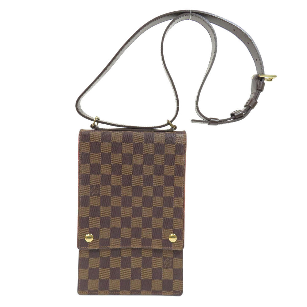 Louis Vuitton N45271 Portobello Damier Ebene Shoulder Bag Canvas Ladies Louis Vuitton