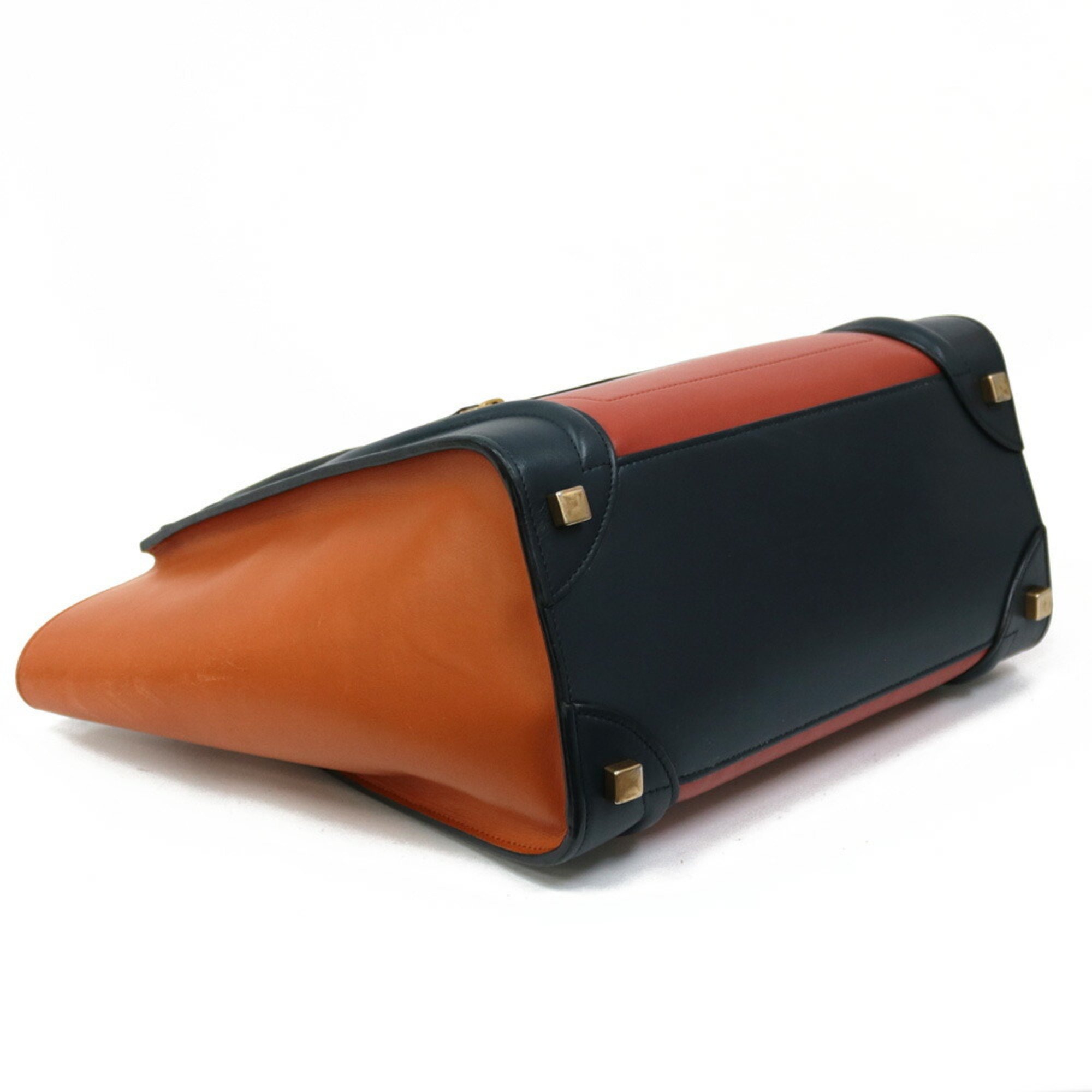CELINE Celine Handbag Luggage Micro Shopper Multicolor Orange Ladies