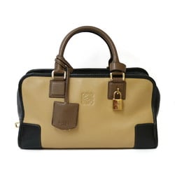 LOEWE Loewe Handbag Amazona 28 Beige Brown Women's Leather