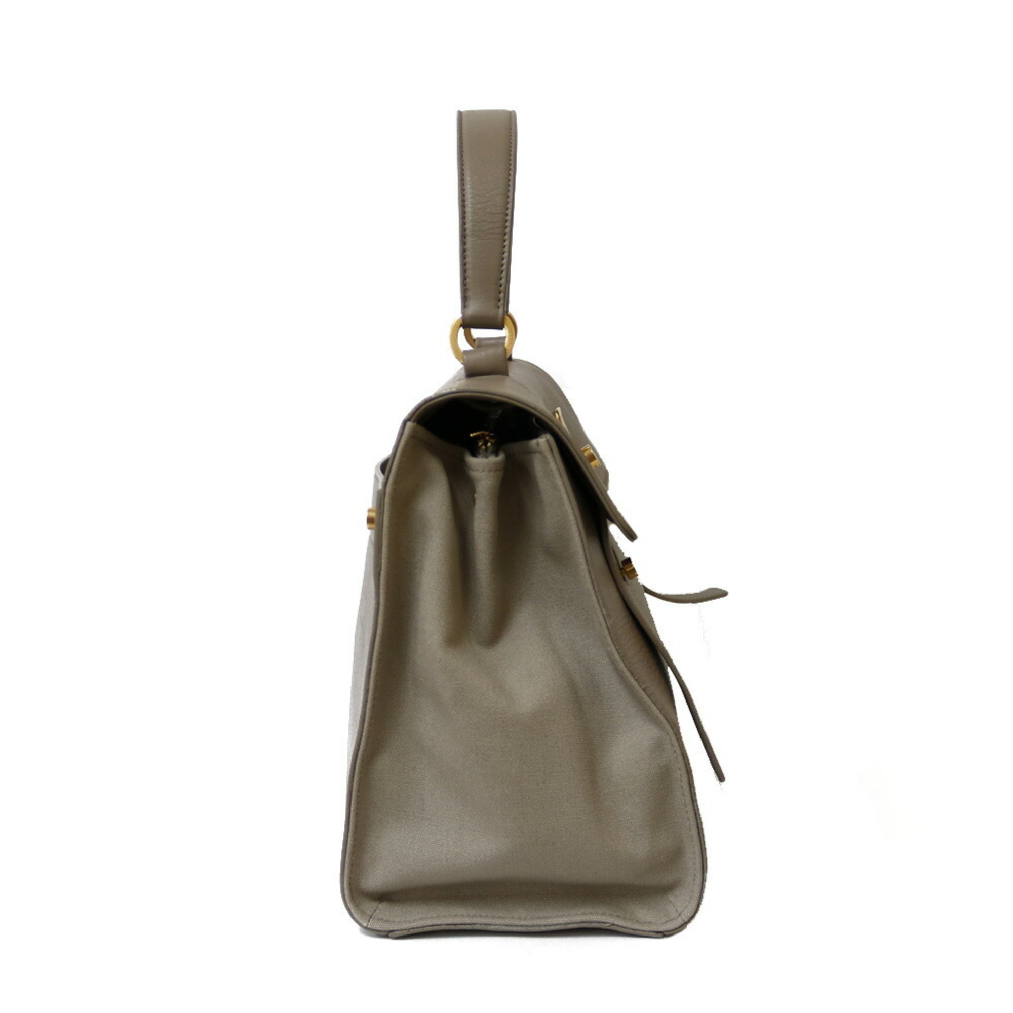 SAINT LAURENT shoulder bag handbag muse to gray ladies leather canvas