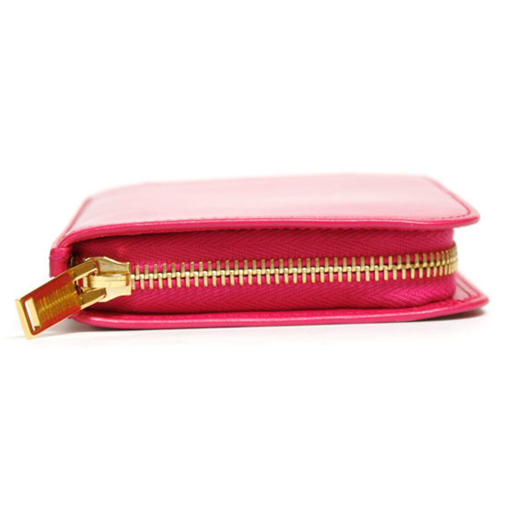 SAINT LAURENT round wallet fuchsia pink 326599 ladies special price