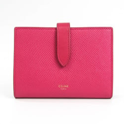 Celine Medium Strap Wallet Bicolor 10B643 Women's Leather Middle Wallet (bi-fold) Pink
