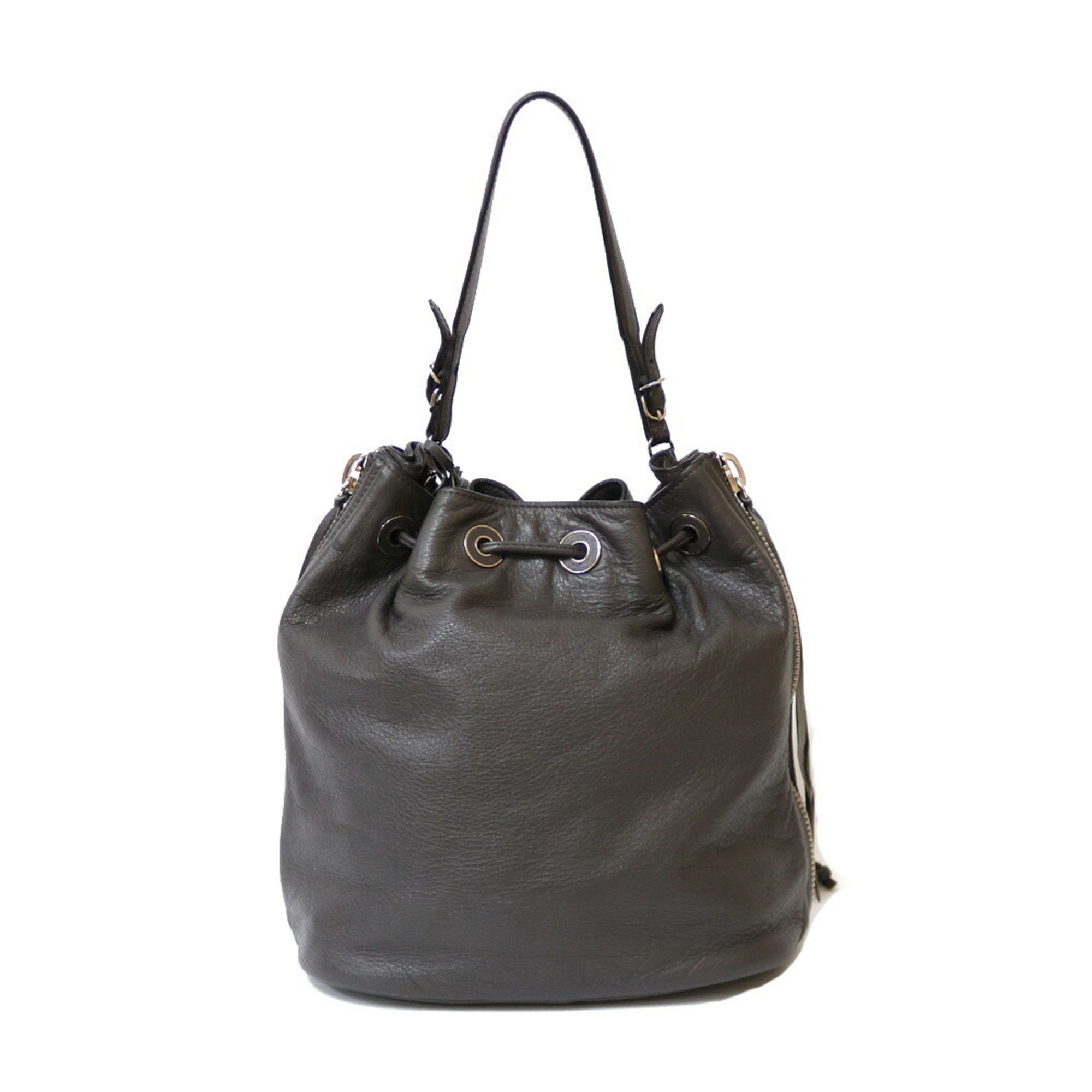 BALENCIAGA Shoulder Bag Handbag Gray Women's Leather