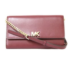 Michael Kors Shoulder Bag Chain Red Women's Leather