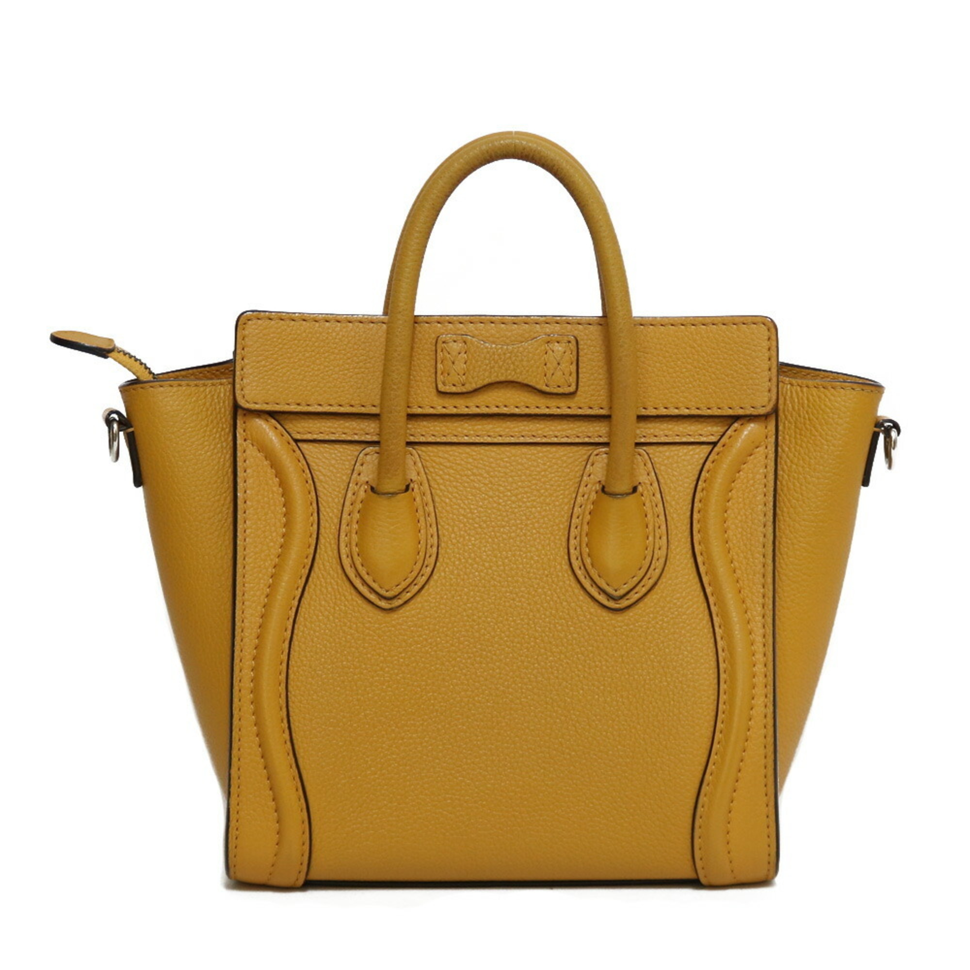 CELINE Celine Shoulder Bag Handbag Luggage Nano Yellow Ladies Leather