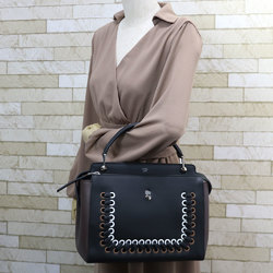 FENDI Shoulder Bag Handbag Dot Com Black Ladies