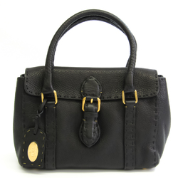 Fendi Selleria 8BR486 Women's Leather Handbag Black