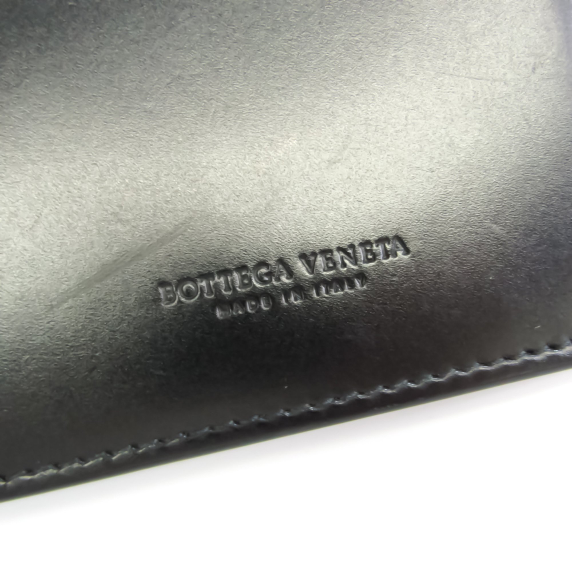 Bottega Veneta Mens Leather Bifold Wallet Black