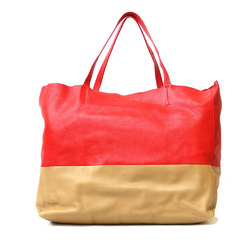 Celine Shoulder Bag Cabas Horizontal Tote 2way Red x Beige Ladies