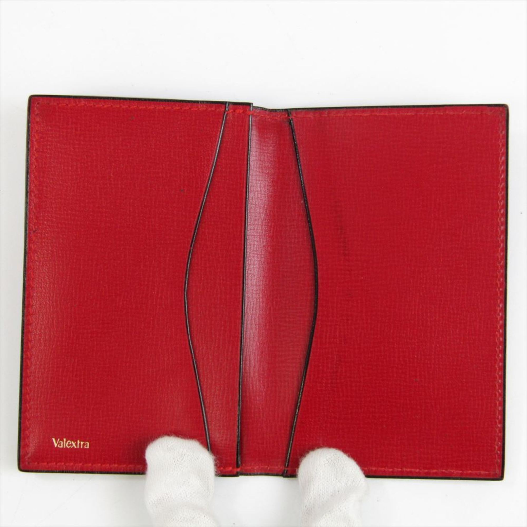 Valextra Leather Card Case Red Color