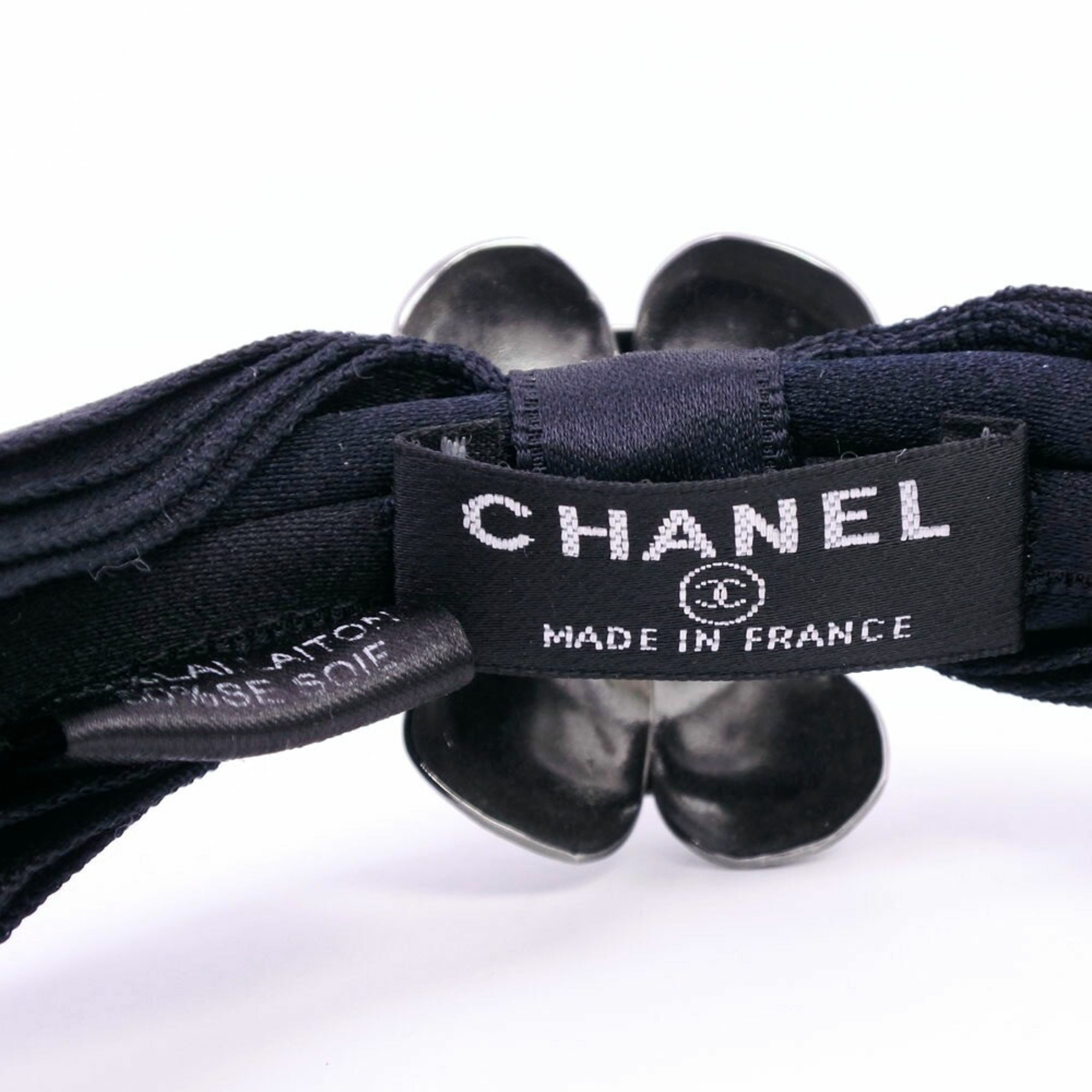 CHANEL Chanel Camellia Katyusha Rayon Black Ladies