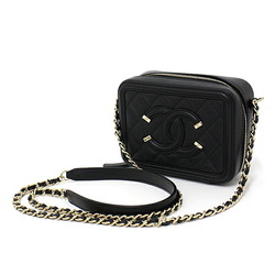 Chanel CHANEL CC Filigree Mini Shoulder Bag A84452 30s Black