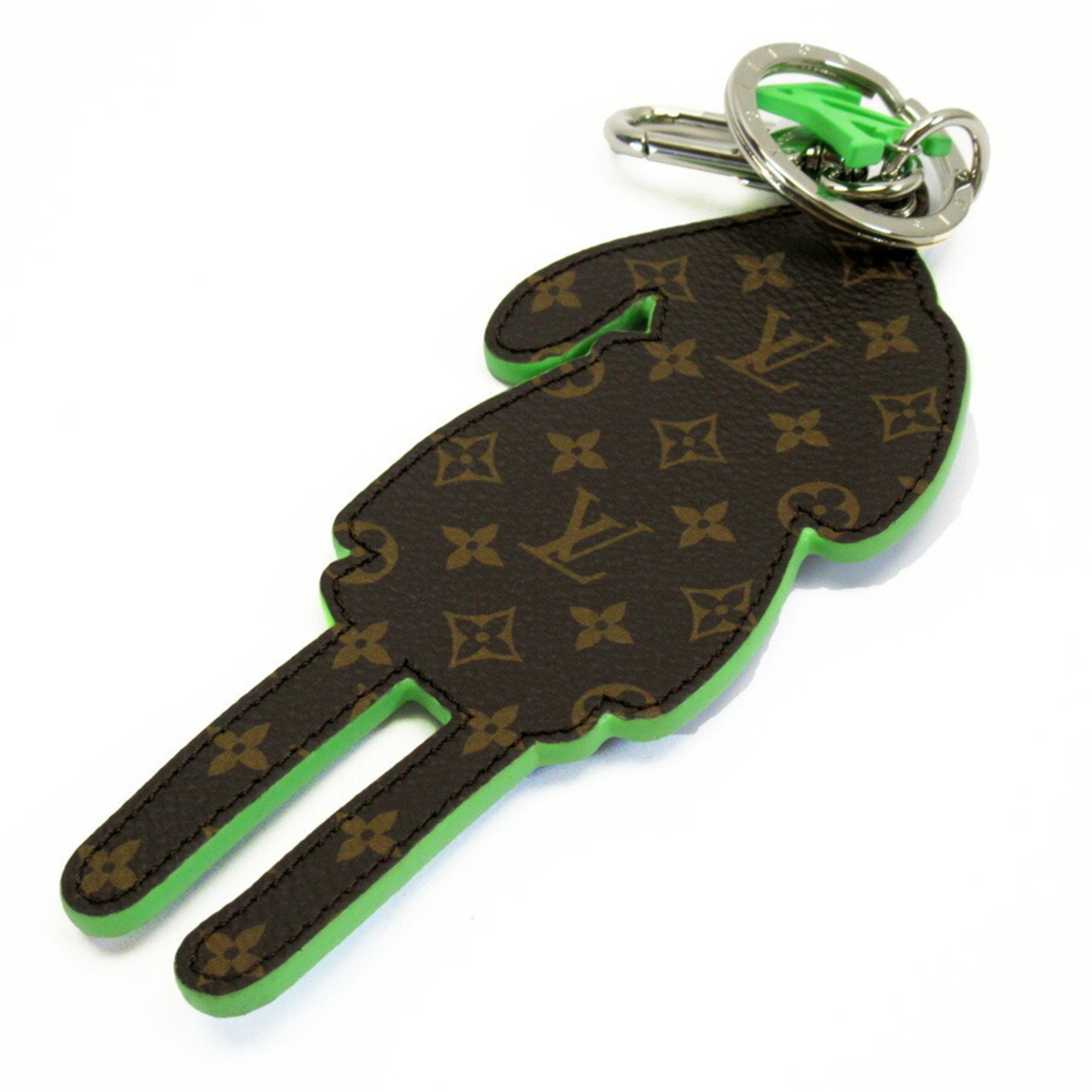 Louis Vuitton Keyring Keychain Charm Portocre LV Rabbit Blue Green Brown Monogram Canvas MP2917