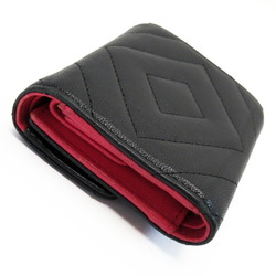 Chanel CHANEL Tri-Fold Wallet 2.55 Chevron V Stitch Black Pink Lambskin A82723