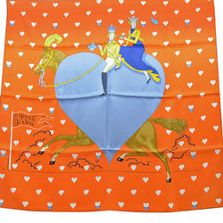 Hermes HERMES Scarf Carre 70 Tea Time Orange Blue Multi Silk Ladies