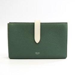 Celine Women's Leather Long Wallet (bi-fold) Green