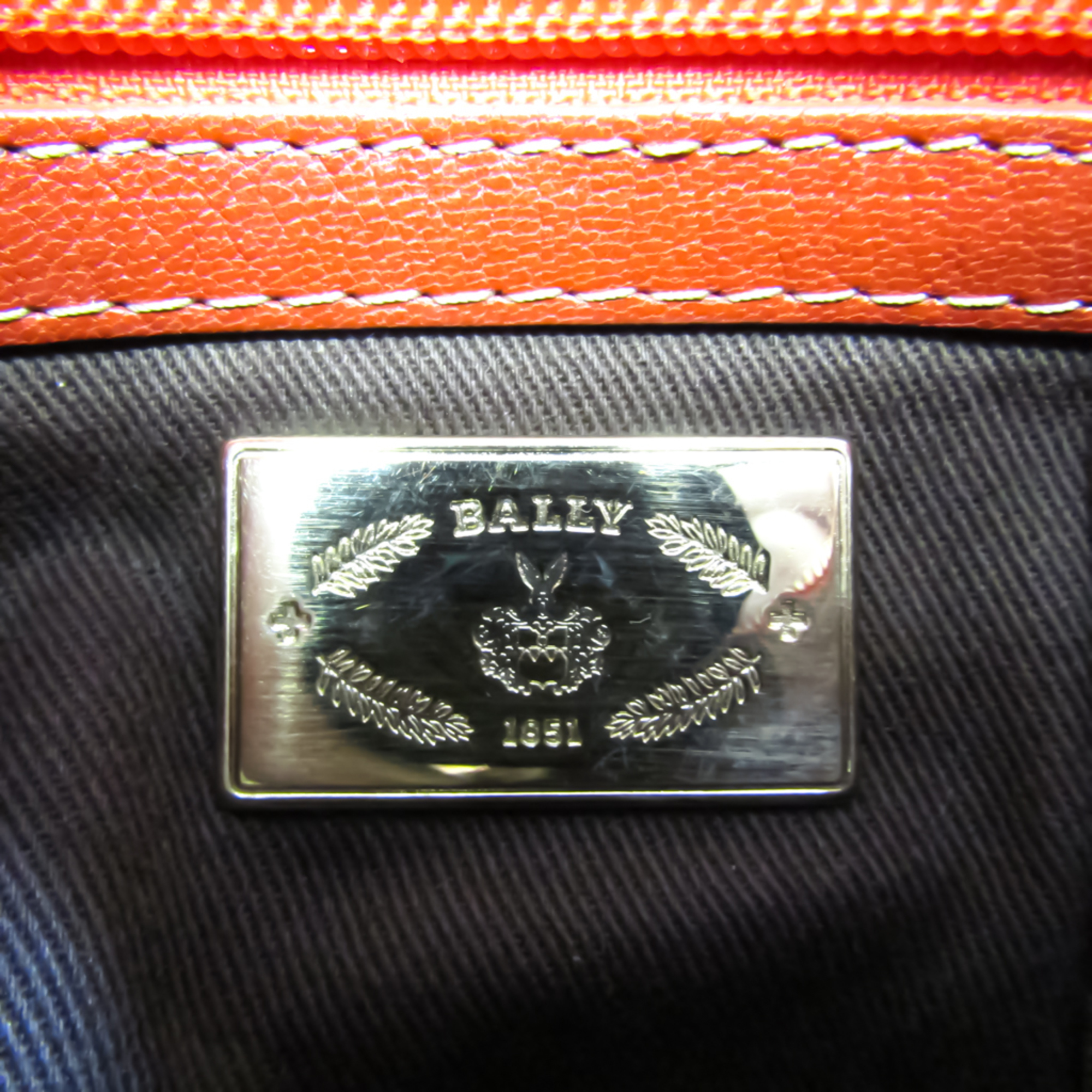 Bally Womens Leather Hand Bag Orange