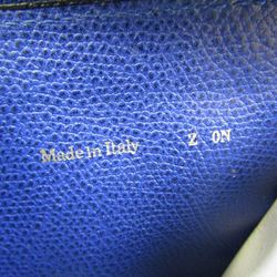 Valextra Leather Long Wallet (bi-fold) Blue