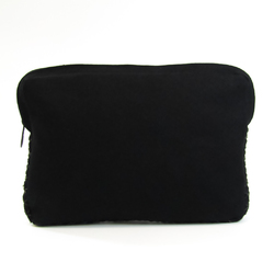 Bottega Veneta Intrecciato Men's Canvas Clutch Bag Black