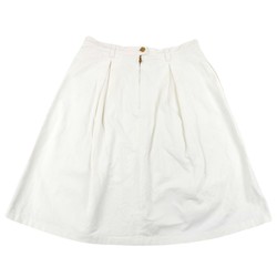 Louis Vuitton 14SS Tuck Flare Skirt Women's White 40 Back Zip