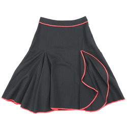 Louis Vuitton Piping Flare Skirt Ladies Black x Red 36
