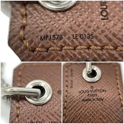 Louis Vuitton Necklace Mikey Silver Blue Gray Brown Monogram MP1573 Leather GP Plastic LE0135 LOUIS VUITTON Key 1854 Long Tag Men's LV Pendant