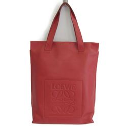 Loewe Shopper Bag Women's Leather Tote Bag Red Color