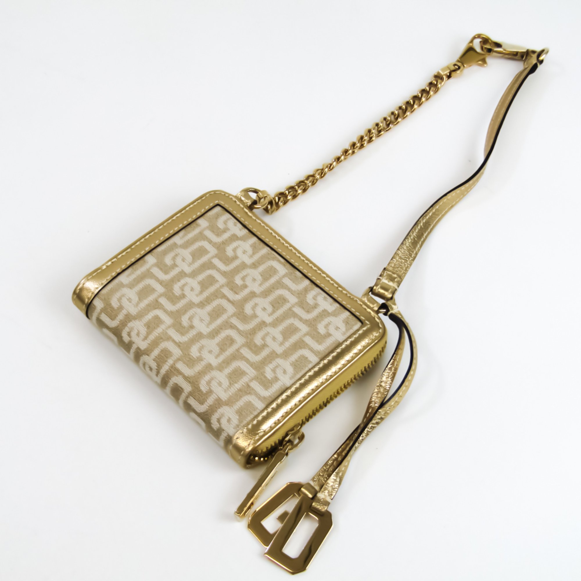 Dolce & Gabbana Women's Canvas Coin Purse/coin Case Beige,Gold