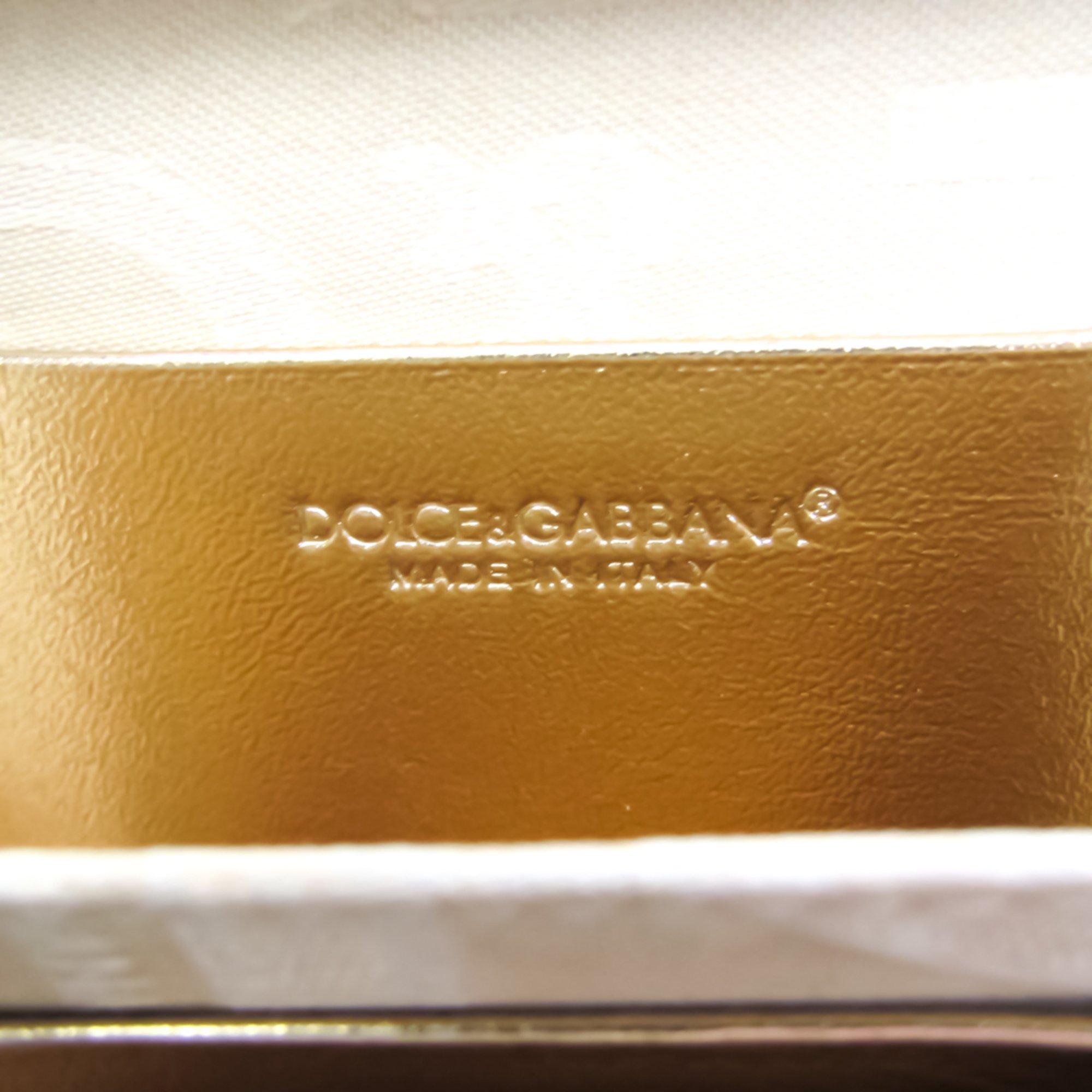 Dolce & Gabbana Women's Canvas Coin Purse/coin Case Beige,Gold